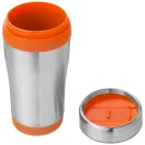 Cana termos 410 ml, perete dublu, Everestus, 20IAN2477, Argintiu, Portocaliu, Otel, Plastic