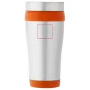 Cana termos 410 ml, perete dublu, Everestus, 20IAN2477, Argintiu, Portocaliu, Otel, Plastic