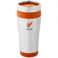   Cana termos 410 ml, perete dublu, Everestus, 20IAN2477, Argintiu, Portocaliu, Otel, Plastic