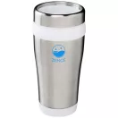 Cana termos 410 ml, perete dublu, Everestus, 20IAN2478, Argintiu, Alb, Otel, Plastic