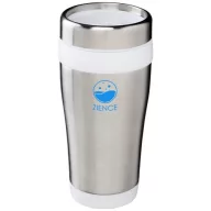   Cana termos 410 ml, perete dublu, Everestus, 20IAN2478, Argintiu, Alb, Otel, Plastic