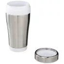 Cana termos 410 ml, perete dublu, Everestus, 20IAN2478, Argintiu, Alb, Otel, Plastic