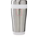 Cana termos 410 ml, perete dublu, Everestus, 20IAN2478, Argintiu, Alb, Otel, Plastic