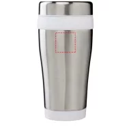   Cana termos 410 ml, perete dublu, Everestus, 20IAN2478, Argintiu, Alb, Otel, Plastic