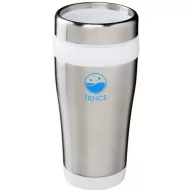   Cana termos 410 ml, perete dublu, Everestus, 20IAN2478, Argintiu, Alb, Otel, Plastic