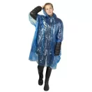 Ziva disposable rain poncho with pouch, PE plastic, Royal blue