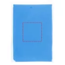 Ziva disposable rain poncho with pouch, PE plastic, Royal blue