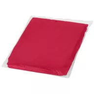 Ziva disposable rain poncho with pouch, PE plastic, Red