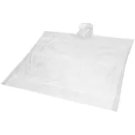 Ziva disposable rain poncho with pouch, PE plastic, White