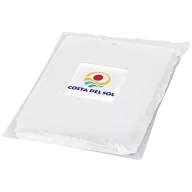 Ziva disposable rain poncho with pouch, PE plastic, White