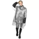 Ziva disposable rain poncho with pouch, PE plastic, White