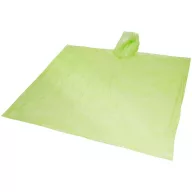 Ziva disposable rain poncho with pouch, PE plastic, Lime