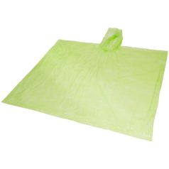 Ziva disposable rain poncho with pouch, PE plastic, Lime