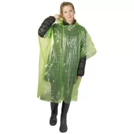 Ziva disposable rain poncho with pouch, PE plastic, Lime