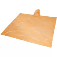 Ziva disposable rain poncho with pouch, PE plastic, Orange