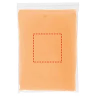 Ziva disposable rain poncho with pouch, PE plastic, Orange