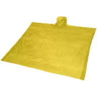 Ziva disposable rain poncho with pouch, PE plastic, Yellow