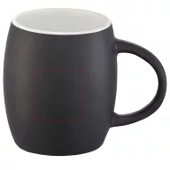   Cana 400 ml cu suport din lemn, Everestus, HH, ceramica, negru, alb
