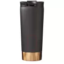 Cana termoizolanta 500 ml, fara scurgeri, perete dublu, Everestus, PA, otel inoxidabil, negru