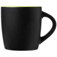   Cana ceramica 340 ml cu interior colorat, Everestus, 20IAN1164, Negru, Verde Lime