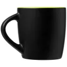 Cana ceramica 340 ml cu interior colorat, Everestus, 20IAN1164, Negru, Verde Lime