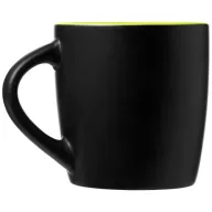   Cana ceramica 340 ml cu interior colorat, Everestus, 20IAN1164, Negru, Verde Lime