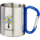 Cana termos cu carabina, Everestus, 2610E19224, 200 ml, Cu carabina, 8.5x10.5 cm, Otel inoxidabil, Albastru