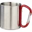 Cana termos cu carabina, Everestus, 2610E19225, 200 ml, Cu carabina, 8.5x10.5 cm, Otel inoxidabil, Rosu