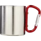 Cana termos cu carabina, Everestus, 2610E19225, 200 ml, Cu carabina, 8.5x10.5 cm, Otel inoxidabil, Rosu
