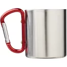Cana termos cu carabina, Everestus, 2610E19225, 200 ml, Cu carabina, 8.5x10.5 cm, Otel inoxidabil, Rosu