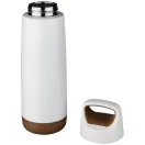 Sticla termos sport 600 ml, perete dublu, cu maner, Everestus, 9IA19383, Otel inoxidabil, Pluta, Alb