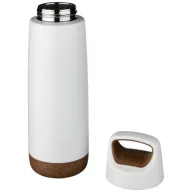   Sticla termos sport 600 ml, perete dublu, cu maner, Everestus, 9IA19383, Otel inoxidabil, Pluta, Alb