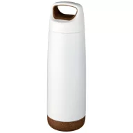   Sticla termos sport 600 ml, perete dublu, cu maner, Everestus, 9IA19383, Otel inoxidabil, Pluta, Alb