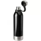 Sticla de apa 740 ml, cu agatatoare din silicon, Everestus, 9IA19193, Otel inoxidabil, Negru