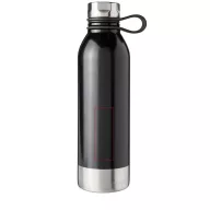   Sticla de apa 740 ml, cu agatatoare din silicon, Everestus, 9IA19193, Otel inoxidabil, Negru