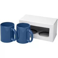  Set cadou 2 cani ceramice 330 ml, Everestus, 20FEB0754, Ceramica, Albastru