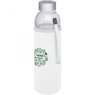   Bidon sport pentru apa, 21MAR1712, 500 ml, 22.1xØ 6.3 cm, Everestus, Sticla, Neopren, Otel, Alb