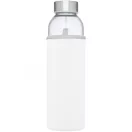 Bidon sport pentru apa, 21MAR1712, 500 ml, 22.1xØ 6.3 cm, Everestus, Sticla, Neopren, Otel, Alb