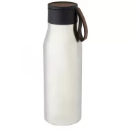   Termos, Everestus, 21OCT1406, 500 ml, 22.9 x Ø 7.4 cm, Otel, Piele ecologica, Argintiu