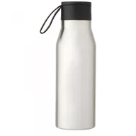   Termos, Everestus, 21OCT1406, 500 ml, 22.9 x Ø 7.4 cm, Otel, Piele ecologica, Argintiu
