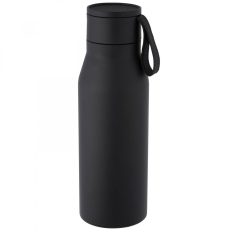   Termos, Everestus, 21OCT1407, 500 ml, 22.9 x Ø 7.4 cm, Otel, Piele ecologica, Negru