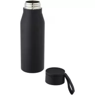   Termos, Everestus, 21OCT1407, 500 ml, 22.9 x Ø 7.4 cm, Otel, Piele ecologica, Negru