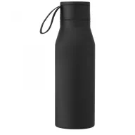   Termos, Everestus, 21OCT1407, 500 ml, 22.9 x Ø 7.4 cm, Otel, Piele ecologica, Negru