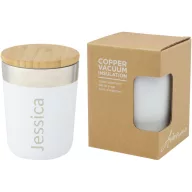   Cana termos, Everestus, 21OCT1403, 300 ml, 8.6 x 11.4 x 8.6 cm, Otel, Bambus, Alb