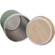   Cana termos, Everestus, 21OCT1405, 300 ml, 8.6 x 11.4 x 8.6 cm, Otel, Bambus, Verde