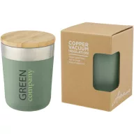   Cana termos, Everestus, 21OCT1405, 300 ml, 8.6 x 11.4 x 8.6 cm, Otel, Bambus, Verde