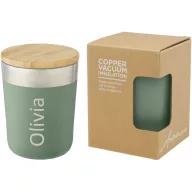   Cana termos, Everestus, 21OCT1405, 300 ml, 8.6 x 11.4 x 8.6 cm, Otel, Bambus, Verde