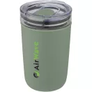 Cana de voiaj, 420 ml, Everestus, 2601E12834, 14.2xØ8.8 cm, Sticla, Plastic, Verde Heather