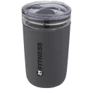 Cana de voiaj, 420 ml, Everestus, 2601E12833, 14.2xØ8.8 cm, Sticla, Plastic, Gri