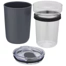 Cana de voiaj, 420 ml, Everestus, 2601E12833, 14.2xØ8.8 cm, Sticla, Plastic, Gri